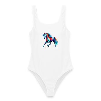 Cheval - Maillot de bain femme - blanc - Devant - AI Model Female 172 dark (172cm)