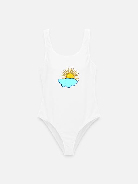 Sonne hinter Wolke - Frauen Badeanzug - Weiß
