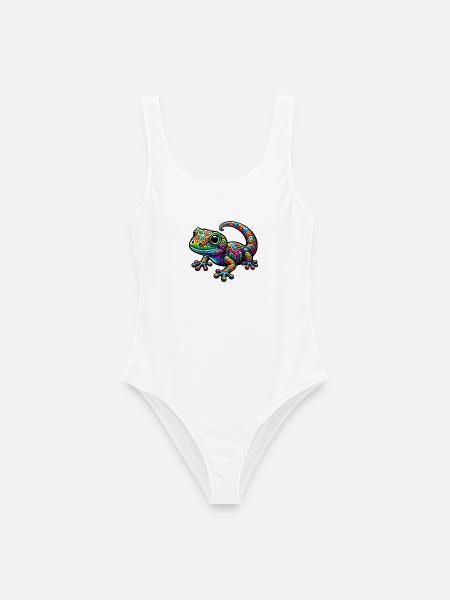 Gecko - Frauen Badeanzug - Weiß