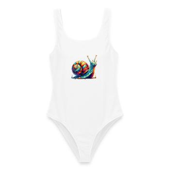 Escargot - Maillot de bain femme - blanc - Devant - AI Model Female 172 dark (172cm)