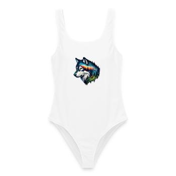 Loup - Maillot de bain femme - blanc - Devant - AI Model Female 172 dark (172cm)