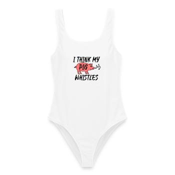 Je pense que mon cochon siffle - Maillot de bain femme - blanc - Devant - AI Model Female 172 dark (172cm)