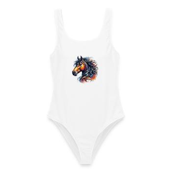 Cheval - Maillot de bain femme - blanc - Devant - AI Model Female 172 dark (172cm)