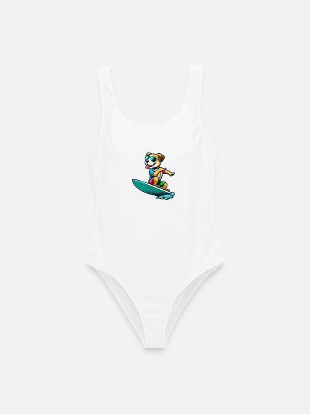 Wave Riding Buddy - Frauen Badeanzug - Weiß
