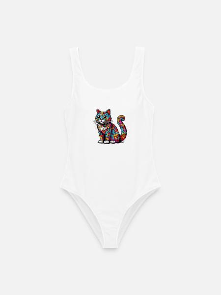 Katze - Frauen Badeanzug - Weiß