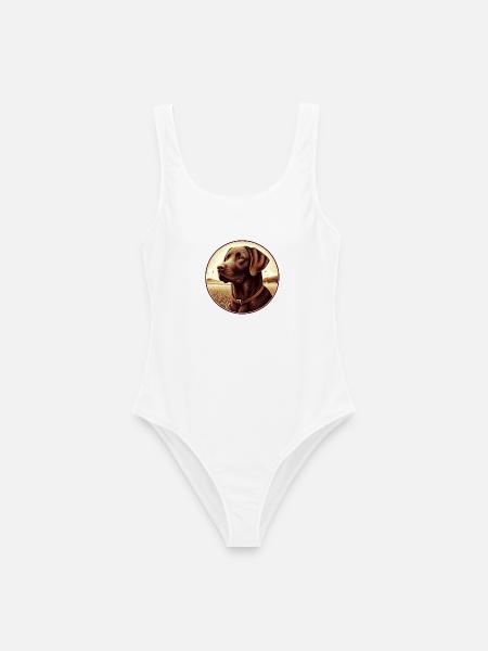 The beautiful brown Labrador Retriever - Frauen Badeanzug - Weiß