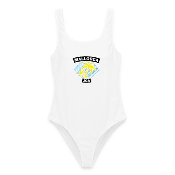 Majorque – Enterrement de vie de garçon sous les palmiers - Maillot de bain femme - blanc - Devant - AI Model Female 172 dark (172cm)