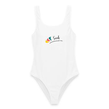 VACANCES. BONNES VACANCES. MAÎTRESSE. MAÎTRE. PROF - Maillot de bain femme - blanc - Devant - AI Model Female 172 dark (172cm)