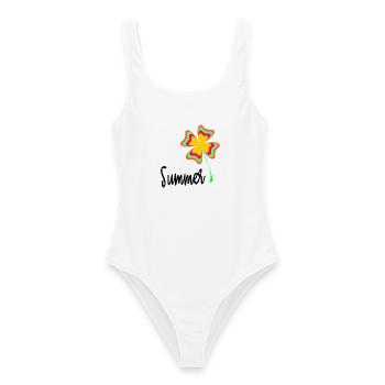 VACANCES. BONNES VACANCES. MAÎTRESSE. MAÎTRE. PROF - Maillot de bain femme - blanc - Devant - AI Model Female 172 dark (172cm)