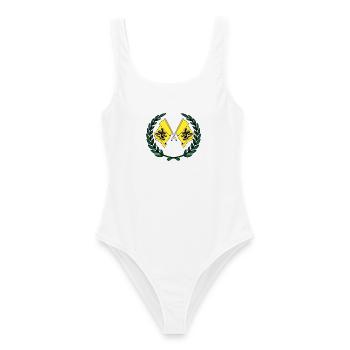 Flags province of Flanders Belgium laurel wreath - Women's Swimsuit - white - Front - AI Model Female 172 dark (172cm)