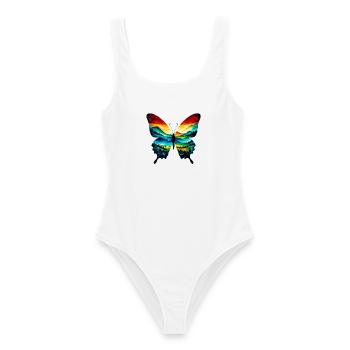 Papillon - Maillot de bain femme - blanc - Devant - AI Model Female 172 dark (172cm)