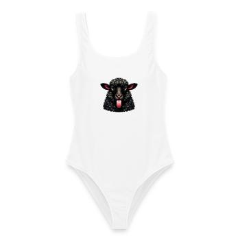 Famille rebelle, le mouton noir fait la langue - Maillot de bain femme - blanc - Devant - AI Model Female 172 dark (172cm)