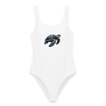 Turtle - Women's Swimsuit - white - Front - AI Model Female 172 dark (172cm)