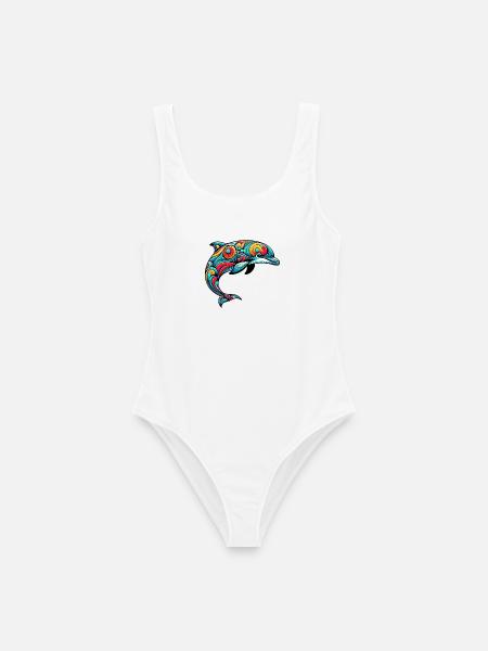 Delfin - Frauen Badeanzug - Weiß