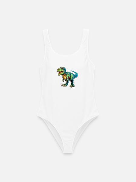 Dinosaurier - Frauen Badeanzug - Weiß