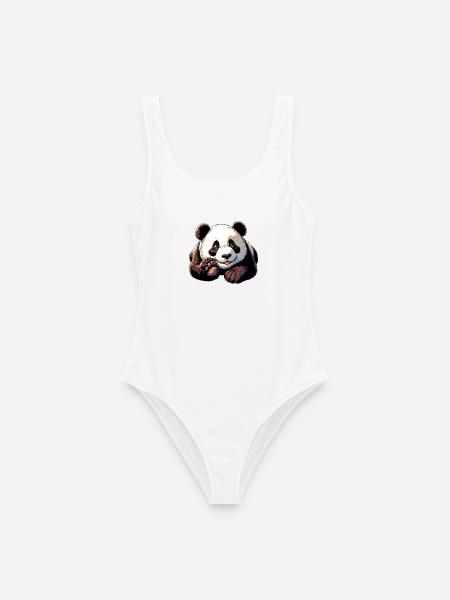 Panda - Frauen Badeanzug - Weiß