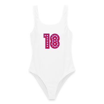 18. 18 ANS. 18e ANNIVERSAIRE. ANNIVERSAIRE 18 ANS. - Maillot de bain femme - blanc - Devant - AI Model Female 172 dark (172cm)