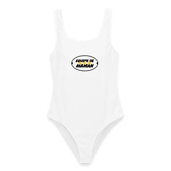 Equipe de Maman - Fête des Mères - Maillot de bain femme - blanc - Devant - AI Model Female 172 dark (172cm)