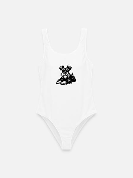 Zwergschnauzer - Frauen Badeanzug - Weiß