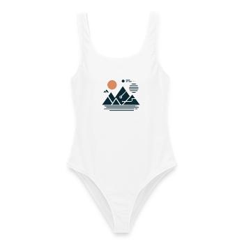 Montagnes - Maillot de bain femme - blanc - Devant - AI Model Female 172 dark (172cm)