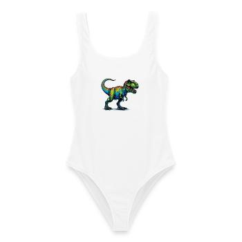 Dinosaure - Maillot de bain femme - blanc - Devant - AI Model Female 172 dark (172cm)