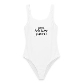 Comme Belle-Mère j'assure !! - Maillot de bain femme - blanc - Devant - AI Model Female 172 dark (172cm)