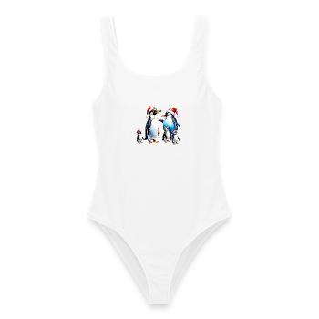 Pingouins mignons - Maillot de bain femme - blanc - Devant - AI Model Female 172 dark (172cm)