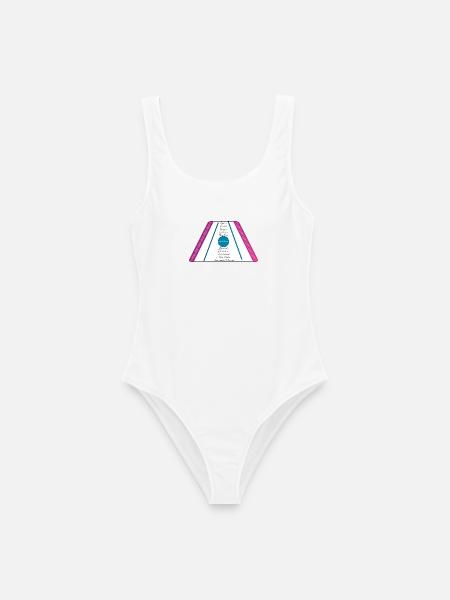 Hackbrett lila pink petrol gruen - Frauen Badeanzug - Weiß