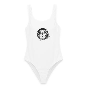 Un koala entouré de délicates branches d’eucalyptus - Maillot de bain femme - blanc - Devant - AI Model Female 172 dark (172cm)