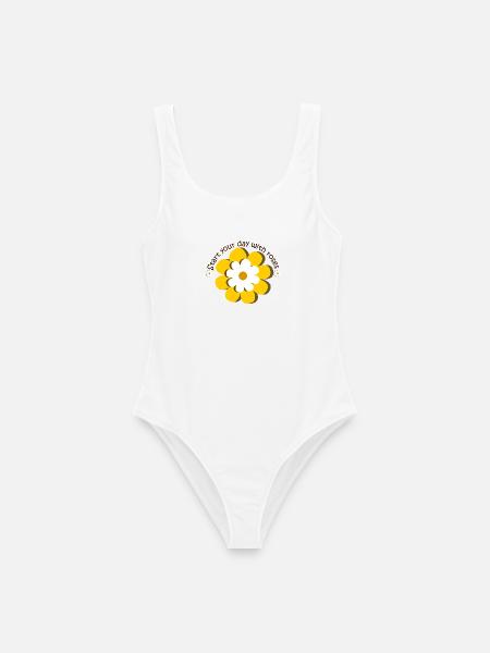Blumentag - Frauen Badeanzug - Weiß