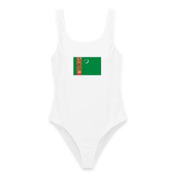 Turkmenistan – Orientalisches Wappen Flagge - Frauen Badeanzug - Weiß - Vorne - AI Model Female 172 dark (172cm)