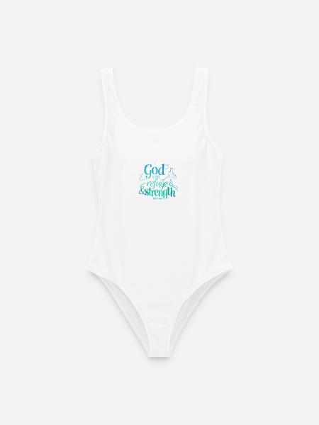 God is our refuge and strength - Frauen Badeanzug - Weiß