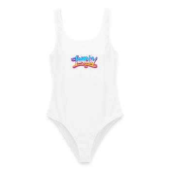 Lonely Sad Aesthetic Graffiti Lettering Handstyl - Frauen Badeanzug - Weiß - Vorne - AI Model Female 172 dark (172cm)
