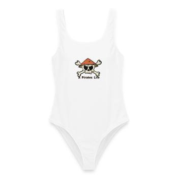 Un logo de Pirates Life - Maillot de bain femme - blanc - Devant - AI Model Female 172 dark (172cm)