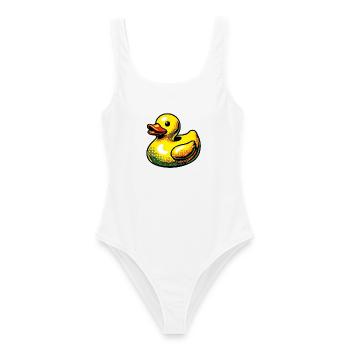 Ente Ente Ente Ente Ente - Frauen Badeanzug - Weiß - Vorne - AI Model Female 172 dark (172cm)
