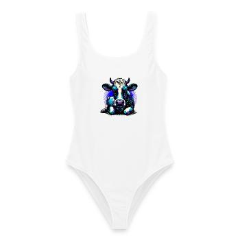 Vache - Maillot de bain femme - blanc - Devant - AI Model Female 172 dark (172cm)