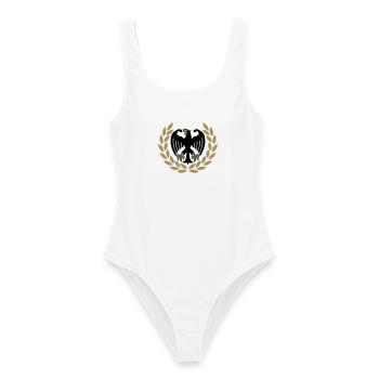 Haltérophilie allemande Adler - Maillot de bain femme - blanc - Devant - AI Model Female 172 dark (172cm)