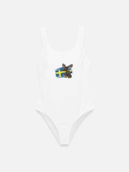 Schweden - Elch - Flagge - Frauen Badeanzug - Weiß