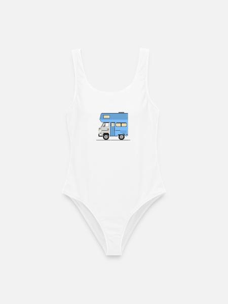 Wohnmobil - Frauen Badeanzug - Weiß
