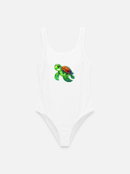 Schildkröte - Frauen Badeanzug - Weiß