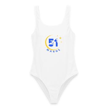 51 - Maillot de bain femme - blanc - Devant - AI Model Female 172 dark (172cm)