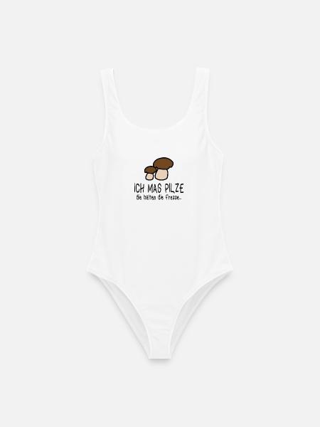 Pilze Pilz Wald Spruch Humor - Frauen Badeanzug - Weiß