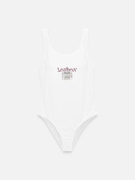 London, Kensington, Kunstmuseum, Handzeichnung - Frauen Badeanzug - Weiß