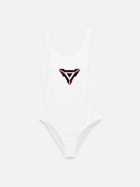 Futuristisches geometrisches Burst-Design - Frauen Badeanzug - Weiß