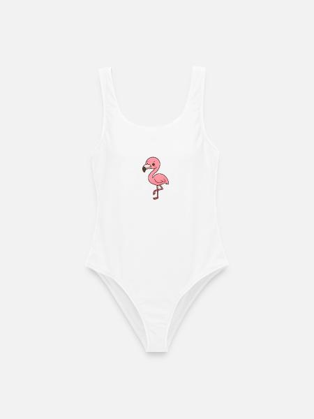 Verspielter Flamingo mit Witz - Frauen Badeanzug - Weiß