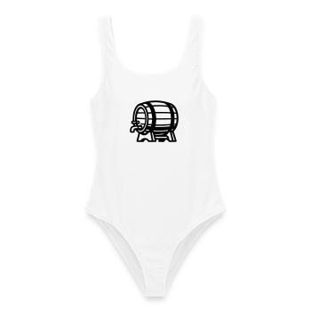 Baril de bière Symbole Brasserie - Maillot de bain femme - blanc - Devant - AI Model Female 172 dark (172cm)