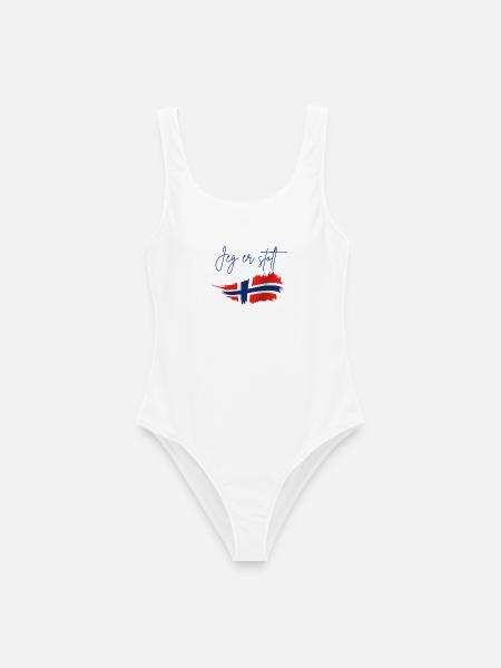 Norwegen - Frauen Badeanzug - Weiß