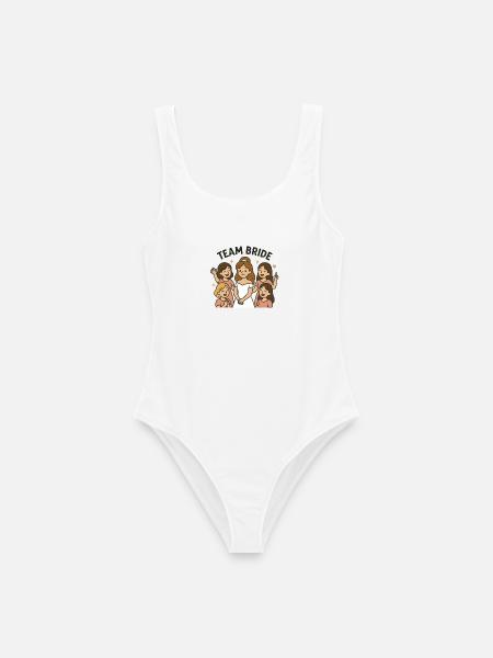 Team Bride – JGA Braut & Freundinnen T-Shirt - Frauen Badeanzug - Weiß