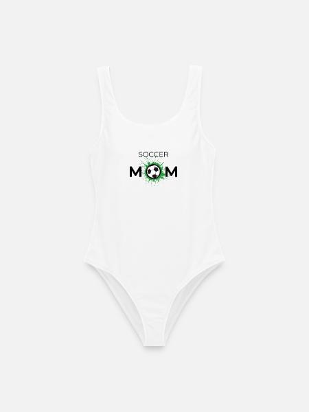 Lebhaftes Fußball-Design für Soccer-Moms - Frauen Badeanzug - Weiß