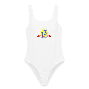 Logo 13 Bouches-du-Rhône - Maillot de bain femme - blanc - Devant - AI Model Female 172 dark (172cm)